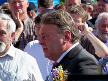 Helmut Brunner mit streikenden Bauern